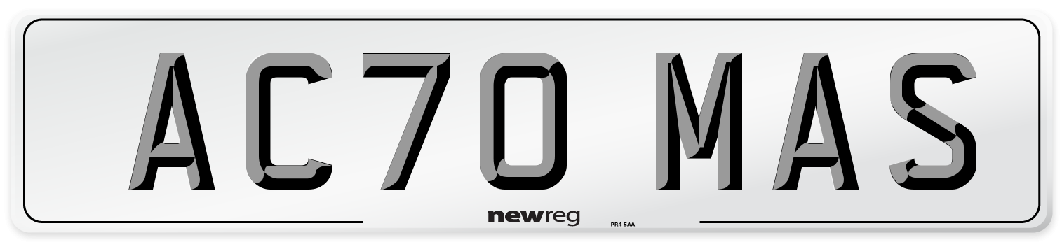 AC70 MAS Number Plate from New Reg